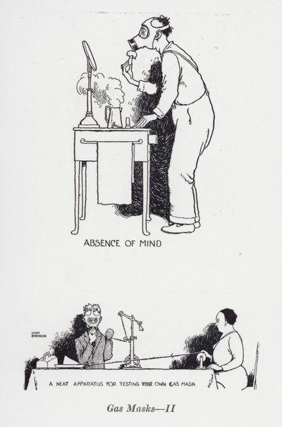 Máscaras de gás - II (litho) de William Heath Robinson