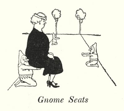 Assentos para Gnomos (litho) de William Heath Robinson