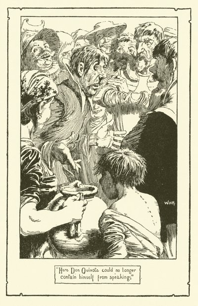 Ilustração para Dom Quixote (litho) de William Heath Robinson