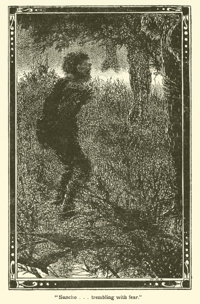 Ilustração para Dom Quixote (litho) de William Heath Robinson