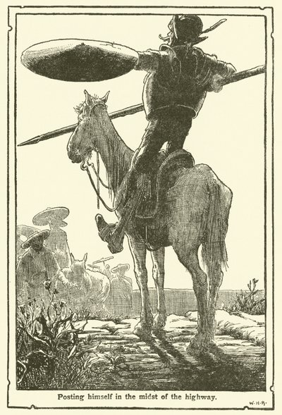 Ilustração para Dom Quixote (litho) de William Heath Robinson