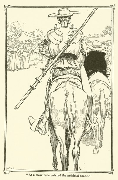 Ilustração para Dom Quixote (litho) de William Heath Robinson