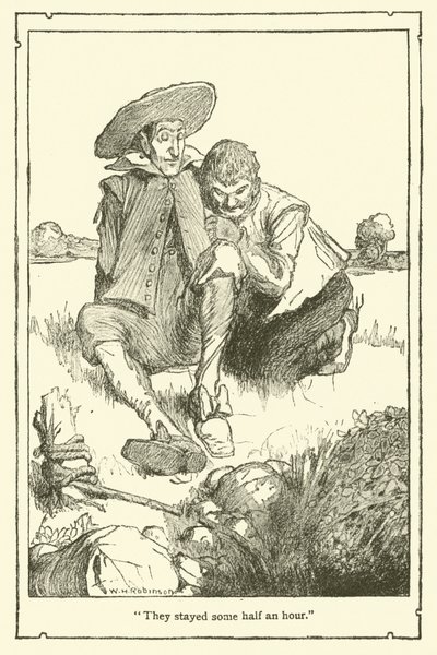 Ilustração para Dom Quixote (litho) de William Heath Robinson