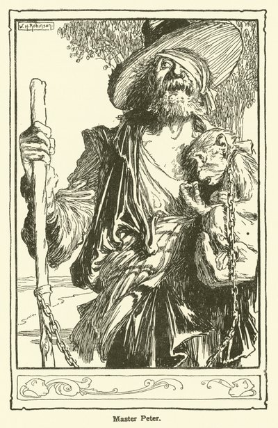 Ilustração para Dom Quixote (litho) de William Heath Robinson