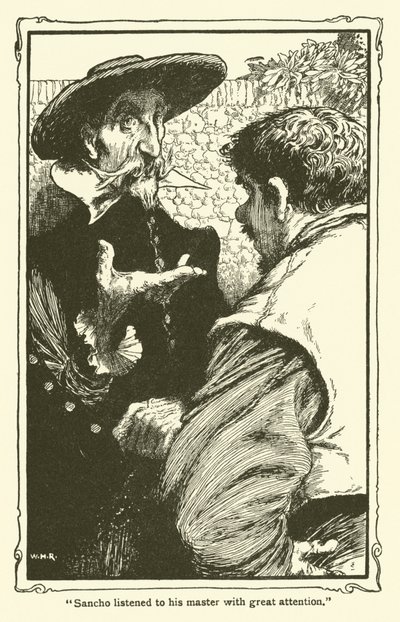 Ilustração para Dom Quixote (litho) de William Heath Robinson