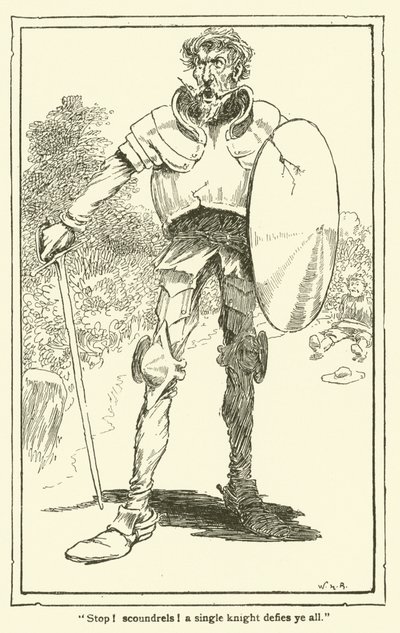Ilustração para Dom Quixote (litho) de William Heath Robinson