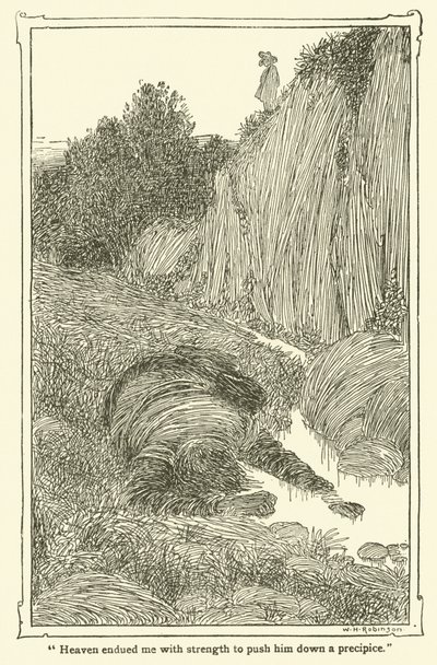 Ilustração para Dom Quixote (litho) de William Heath Robinson