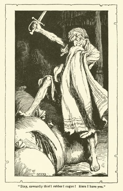 Ilustração para Dom Quixote (litho) de William Heath Robinson