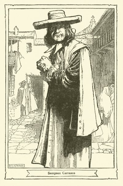 Ilustração para Dom Quixote (litho) de William Heath Robinson