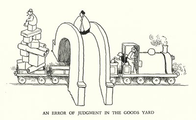 Ilustração para a Ribaldry Ferroviária de W Heath Robinson (litho) de William Heath Robinson