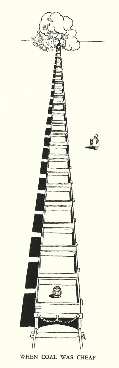 Ilustração para a Ribaldry Ferroviária de W Heath Robinson (litho) de William Heath Robinson