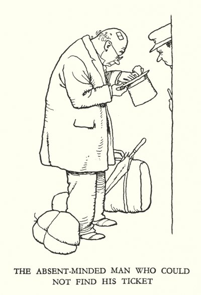 Ilustração para a Ribaldry Ferroviária de W Heath Robinson (litho) de William Heath Robinson
