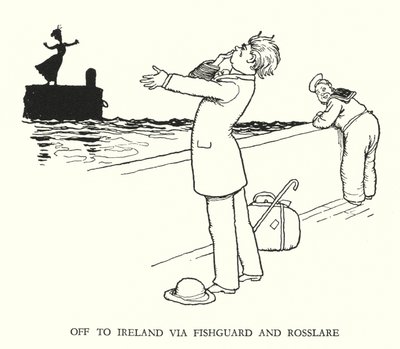 Ilustração para a Ribaldry Ferroviária de W Heath Robinson (litho) de William Heath Robinson