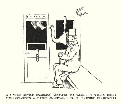 Ilustração para a Ribaldry Ferroviária de W Heath Robinson (litho) de William Heath Robinson