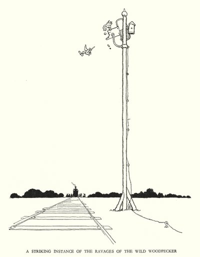 Ilustração para a Ribaldry Ferroviária de W Heath Robinson (litho) de William Heath Robinson