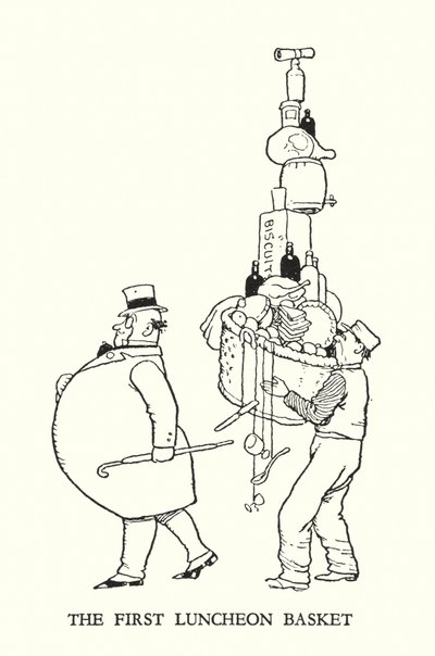 Ilustração para a Ribaldry Ferroviária de W Heath Robinson (litho) de William Heath Robinson