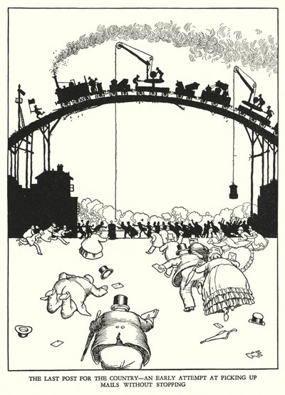 Ilustração para a Ribaldry Ferroviária de W Heath Robinson (litho) de William Heath Robinson