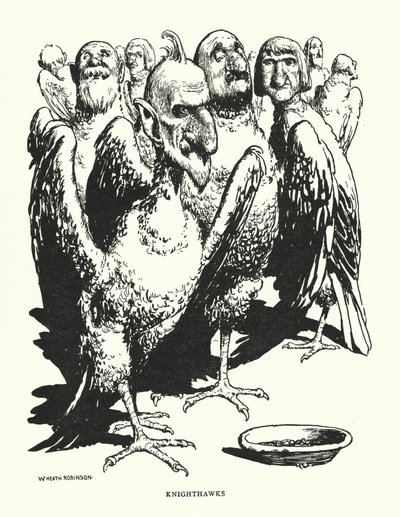 Cavaleiros falcões (litho) de William Heath Robinson