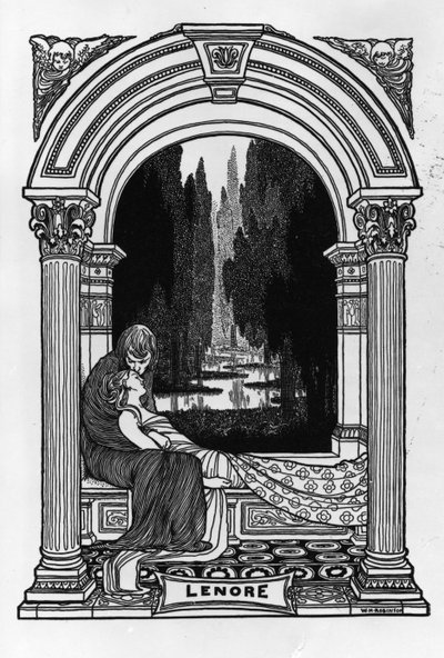 Lenore, de "Os poemas de Edgar Allan Poe", 1900 de William Heath Robinson