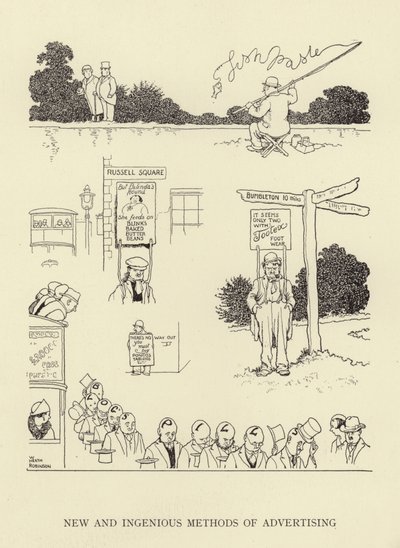 Métodos novos e engenhosos de publicidade de William Heath Robinson