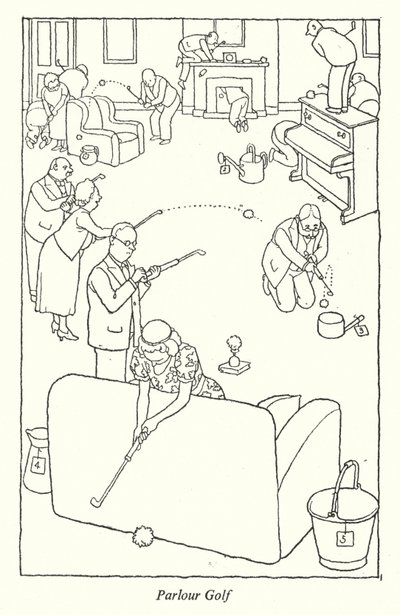 Salão de Golfe (litho) de William Heath Robinson
