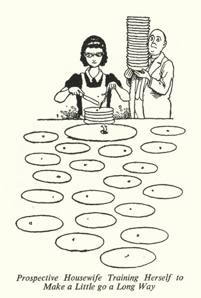 Oportunidade de Treinar a Dona de Casa para Fazer um Pouco de Caminho Longo (litho) de William Heath Robinson