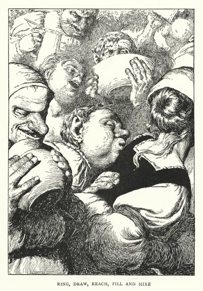 Anelar, desenhar, alcançar, encher e misturar (litho) de William Heath Robinson