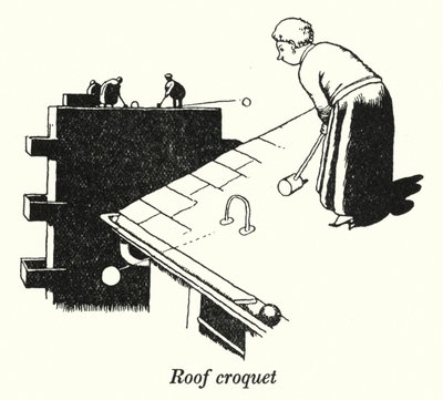 Croquete de telhado (litho) de William Heath Robinson