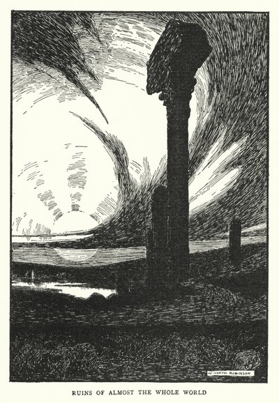 Ruínas de quase todo o mundo (litho) de William Heath Robinson