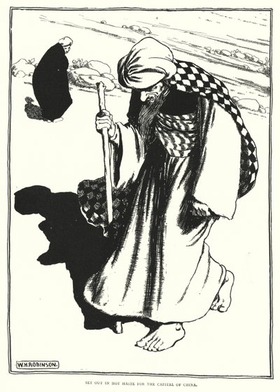 Partida apressada para a capital da China (gravura) de William Heath Robinson