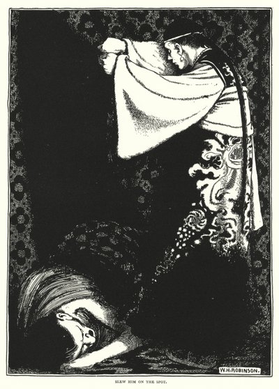 Derramou-o na hora (gravura) de William Heath Robinson
