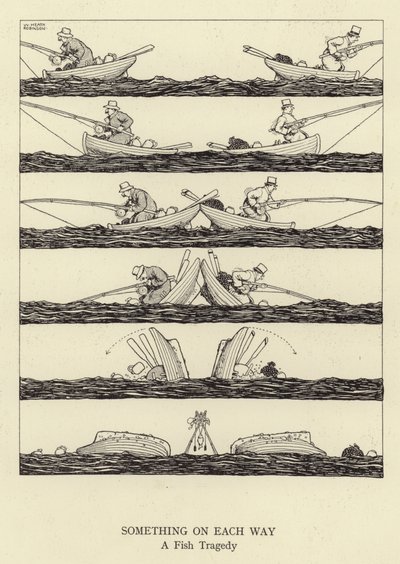 Algo em cada sentido, uma tragédia de peixe de William Heath Robinson