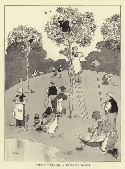 Limpeza de primavera em madeiras Highgate de William Heath Robinson