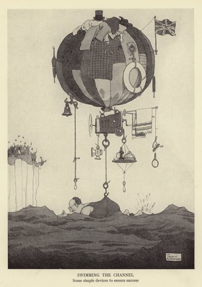 Nadando no canal, alguns dispositivos simples para garantir o sucesso de William Heath Robinson
