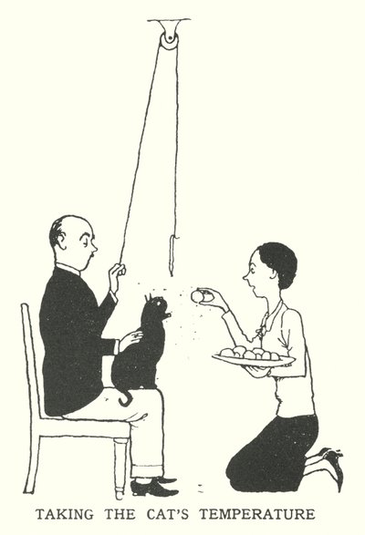 Tomando a Temperatura do Gato (litho) de William Heath Robinson