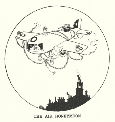 A lua-de-mel do ar (litho) de William Heath Robinson
