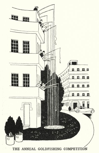 O Concurso Anual da Pesca ao Gol (litho) de William Heath Robinson