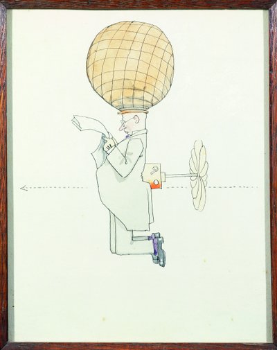 O sistema de viagem aérea pessoal para cavalheiros de William Heath Robinson