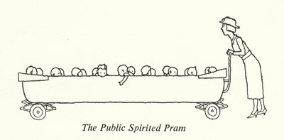 O Pram Espirituoso Público (litho) de William Heath Robinson