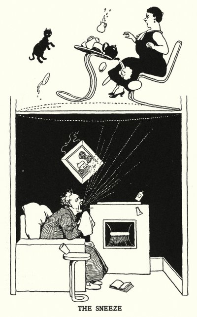 O Espirro (litografia) de William Heath Robinson