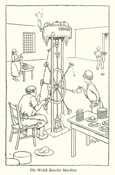 A Máquina de Rarebit Galês (litho) de William Heath Robinson