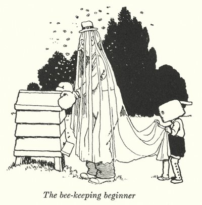 O principiante da apicultura (litho) de William Heath Robinson
