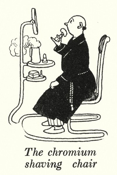 A cadeira de barbear crómio (litho) de William Heath Robinson