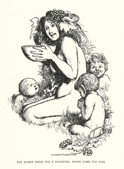 A criança mais velha era uma filha, cujo nome era Vine (litho) de William Heath Robinson
