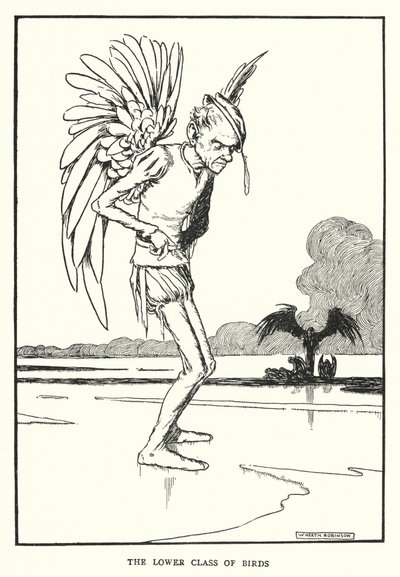 A classe inferior das aves (litho) de William Heath Robinson