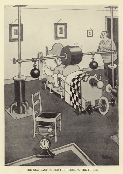 A nova cama banting para reduzir a figura de William Heath Robinson