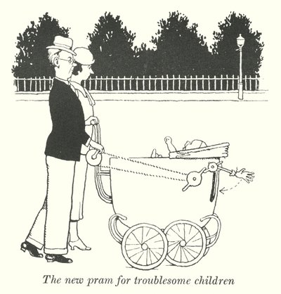 O novo carrinho para crianças problemáticas (litho) de William Heath Robinson