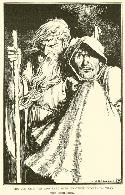O velho rei agora foi deixado sem outro companheiro do que o pobre tolo de William Heath Robinson