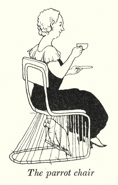 A cadeira de papagaio (litho) de William Heath Robinson