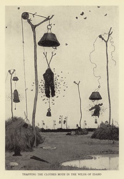 Prendendo a traça da roupa na selva de Idaho de William Heath Robinson